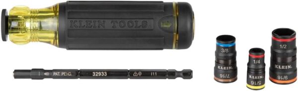 Klein Tools 32933 Impact Driver, SAE 7-in-1 Impact Socket Set, 3 Flip Sockets with 6 Hex Driver Sizes and 1/4-Inch Bit Holding Feature, Impact Rated 5-Inch Shaft - Image 11